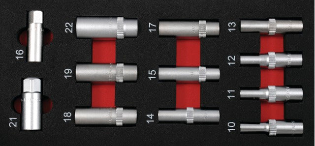 PROJAHN 519325 5999-431 Műhelykocsi betét, Dugókulcs készlet, 1/2", 12 részes