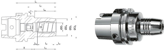 241425,571428571 SCHUNK 241425,571428571 Üreges szárú kúpos befogó, DIN 69893 A Tendo hidroplasztikus befogó rövid G2,5 25.000 1/min fordulatszámnál