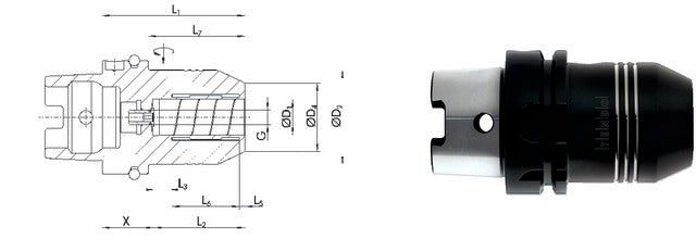 241423,15 SCHUNK 241423,15 Üreges szárú kúpos befogó, DIN 69893 A Tendo E Compact hidroplasztikus befogó rövid nehéz G2,5 25.000 1/min fordulatszámnál