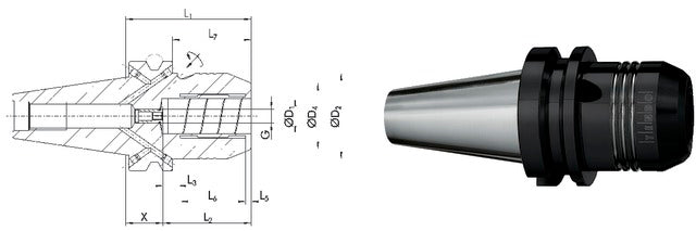 241411,5625 SCHUNK 241411,5625 Meredek kúpos befogó, JIS B 6339 Tendo E Compact hidroplasztikus befogó, AD/B alak, rövid, nehéz, G6,3 15.000 1/min fordulatszámnál