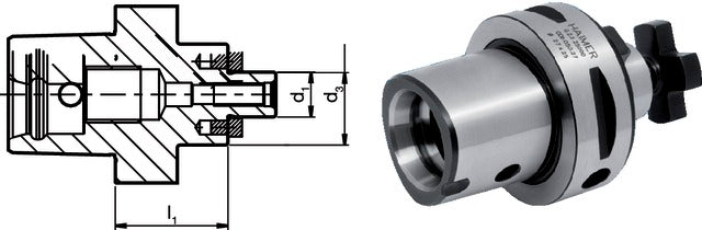 242381 C6/32 HAIMER 242381 C6/32 Sokszög szárú kúpos befogó, Capto C6 rövid finoman kiegyensúlyozva G2,5 25.000 1/min fordulatszámnál
