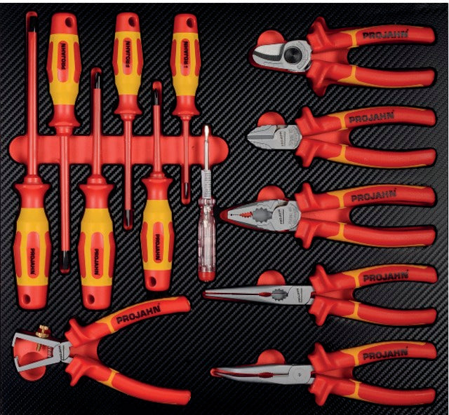 PROJAHN 519420 5999-451 Műhelykocsi betét, VDE szerszámkészlet, 13 részes