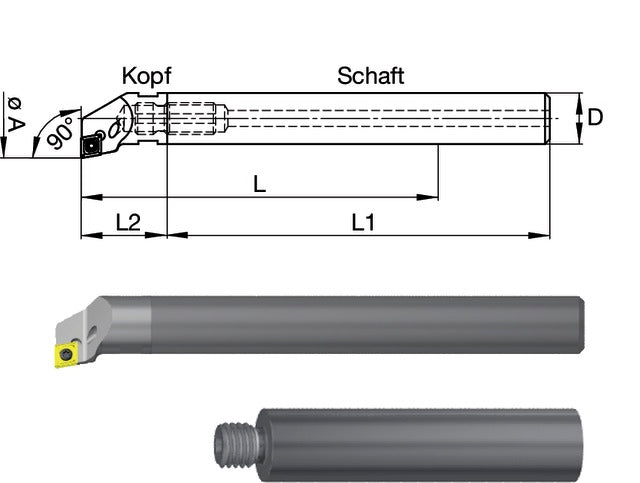 2390490017 SWISS TOOLS 2390490017 Kiesztergáló kés, Keményfém, csavaros kötéssel