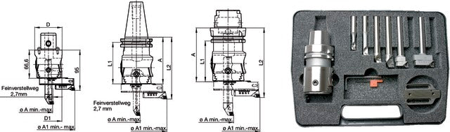 2390040006 SWISS TOOLS 2390040006 Kiesztergáló készlet, Ø 9.75-164
