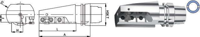 237007 6332R SWISS TOOLS 237007 6332R Leszúrókés tartó, HSK T axiális