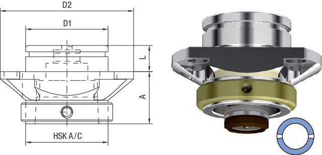 237062 6363-40 SWISS TOOLS 237062 6363-40 Befogó egység, HSK A/C