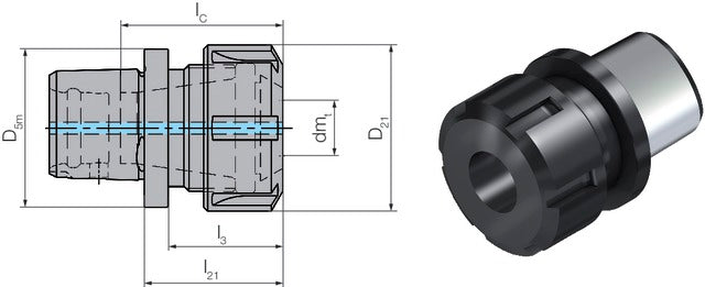 2358010540 WTO 2358010540 Szerszámadapter, ISO 26623-1, Befogó adapter, rövid, szárbefogó horony nélkül