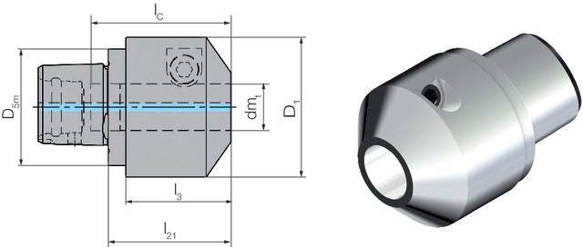 2358030312 WTO 2358030312 Szerszámadapter, Hidroplasztikus befogó adapter, rövid, szárbefogó horony nélkül
