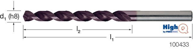 PREMUS 100433 9,50 Csigafúró HighQ, HSS-Co R40NH TiAlN - Precitool Webshop