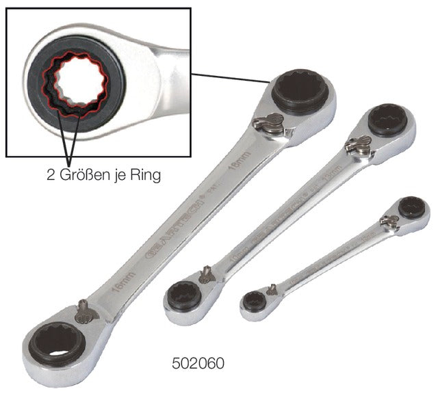 PRECITOOL 502062 3 Racsnis csillagkulcs, "4 az 1-ben"