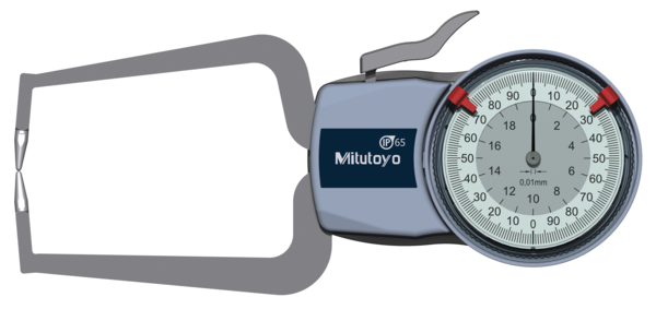 Mitutoyo -  209-404 External Dial Caliper Gauge 0-20mm, 0mm