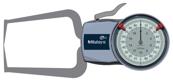 Mitutoyo -  209-405 External Dial Caliper Gauge 0-20mm, 0mm