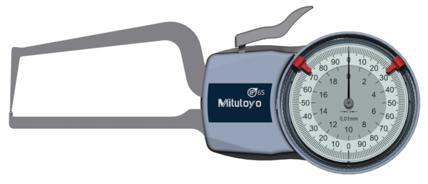 Mitutoyo -  209-406 External Dial Caliper Gauge 0-20mm, 0mm