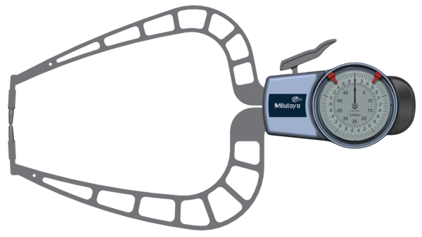 Mitutoyo -  209-911 External Dial Caliper Gauge 0-50mm, 0,05mm