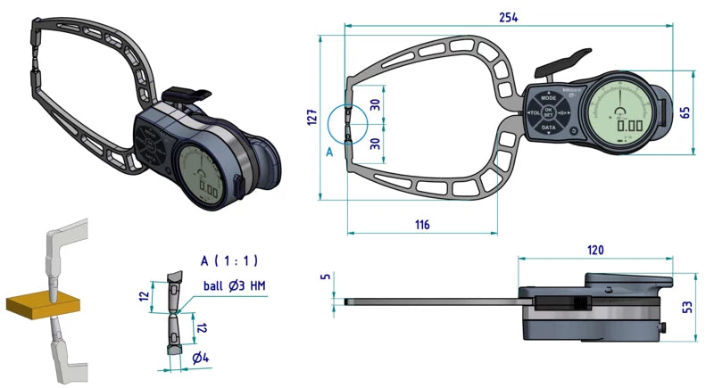 Mitutoyo - External Digital Caliper Gauge