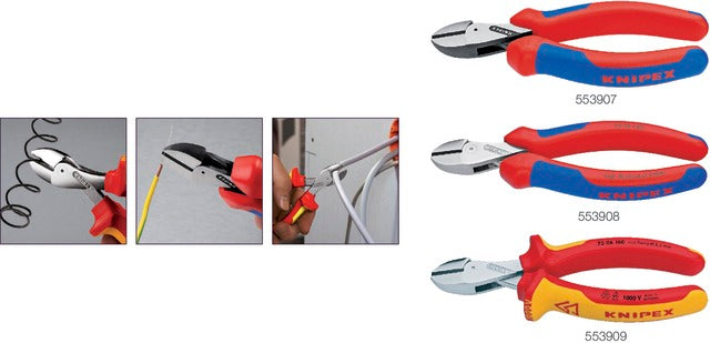 553908160 KNIPEX 553908160 Erő-oldalcsípőfogó, krómozott, többkomponensű burkolattal