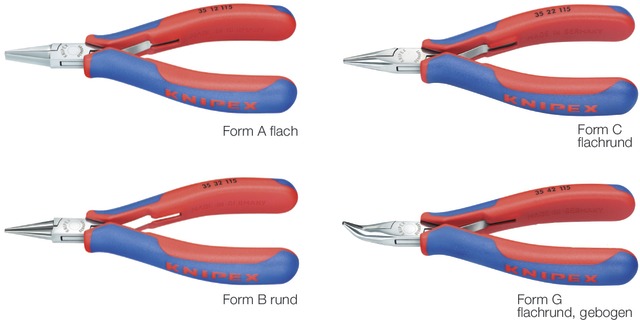 KNIPEX 555185 A/145 Elektronikai szorítófogó, tükörpolírozott, többkomponensű burkolattal