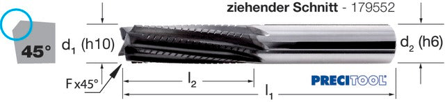179552 5,00 PREMUS 179552 5,00 Szármaró, Tömör keményfém húzó forgácsolás élletöréssel gyémánt