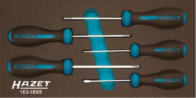 HAZET 519553 163-185/5 Műhelykocsi betét, TORXcsavarhúzó készlet, 5 részes