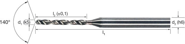 1024270450 MIKRON 102427 0450 Mikrofúró, Tömör keményfém, 6 × D, AlCrN, belső hűtéssel