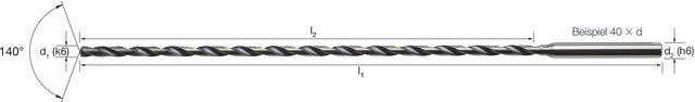 1024430510 MIKRON 102443 0510 Mikrofúró, Tömör keményfém, 40 × D, eXedur SL, belső hűtéssel