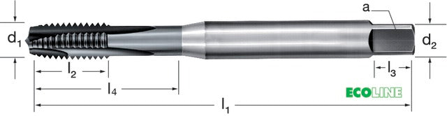 PRETEC 137613 M10 Gépi menetfúró, HSS-Co TiB2