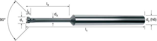 MIKRON 178702 0046 Sorjázómaró, Tömör keményfém, 3 × D, eXedur RI