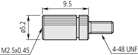 Mitutoyo -  21AAA011 Adapter Indicator Contact Point 4-48 UNF to M2,5x0,45