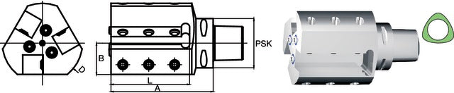 237103 5020R SWISS TOOLS 237103 5020R Szerszámtartó, PSK axiális, háromszoros