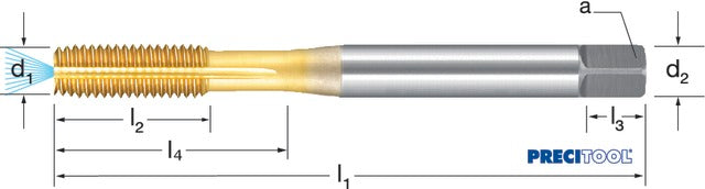 132674 M6 PREMUS 132674 M6 Gépi menetformázó, HSSE-Co5 TiN kenőhoronnyal IKZ 6GX