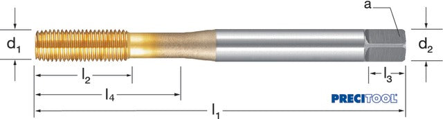 132695 M4X0,50 PREMUS 132695 M4X0,50 Gépi menetformázó, HSSE-Co5 TiN kenőhoronnyal