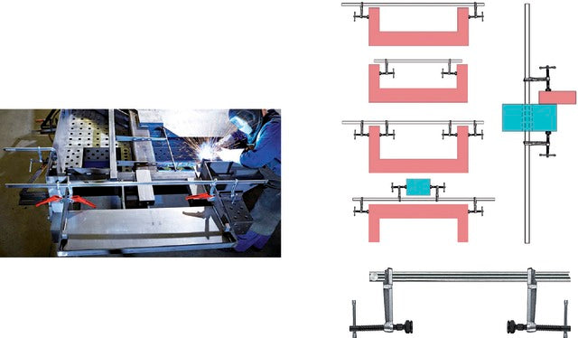 BESSEY 5875601500 Variálható nagy teljesítményű csavaros szorító készlet, SLV max. 6.500 N befogóerő