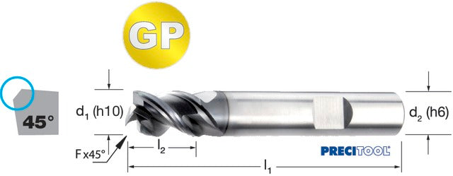 175362 3,00 PREMUS 175362 3,00 Szármaró-GP, Tömör keményfém rövid élletöréssel ALNOVA