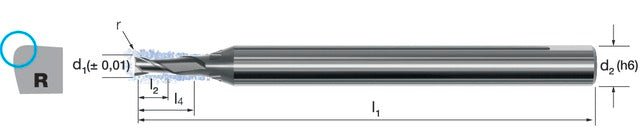 179012 6,00X0,50 MIKRON 179012 6,00X0,50 Mikromaró, Tömör keményfém, CrazyMill Cool, 3 × D, sarokrádiusszal, eXedurSL - Precitool Webshop