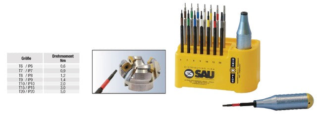 SAU 5200390010 Nyomatékkulcs, Készlet nemesacél pengékkel, 15 részes