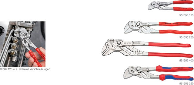 KNIPEX 551655125 Fogókulcs, nikkelezett, műanyaggal bevont markolattal
