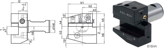 235001 40X25X44 PREMUS 235001 40X25X44 Szerszámtartó CNC esztergagéphez, Radiális, jobbos rövid / fej feletti balos rövid