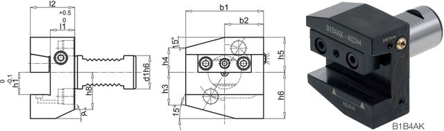235003 40X25X44 PREMUS 235003 40X25X44 Szerszámtartó CNC esztergagéphez, Radiális, jobbos rövid / fej feletti balos rövid, szorítóékes befogással