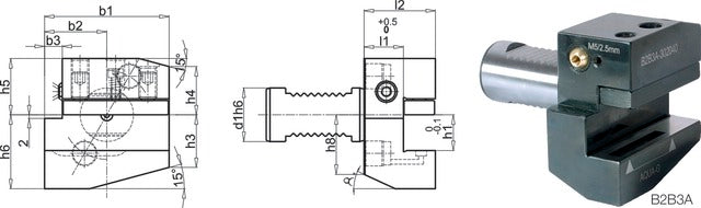 235005 40X25X44 PREMUS 235005 40X25X44 Szerszámtartó CNC esztergagéphez, Radiális, balos rövid / fej feletti jobbos rövid