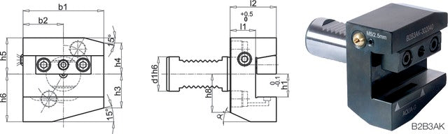 235007 40X25X44 PREMUS 235007 40X25X44 Szerszámtartó CNC esztergagéphez, Radiális, balos rövid / fej feletti jobbos rövid, szorítóékes befogással