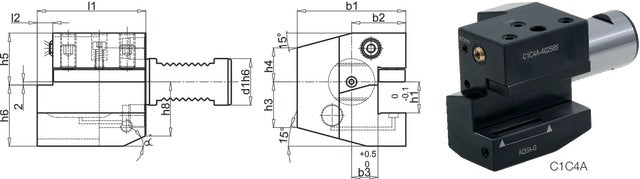 235011 40X25X85 PREMUS 235011 40X25X85 Szerszámtartó CNC esztergagéphez, Axiális, jobbos rövid / fej feletti balos rövid