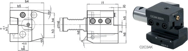 235017 30X20X70 PREMUS 235017 30X20X70 Szerszámtartó CNC esztergagéphez, Axiális, balos rövid / fej feletti jobbos rövid, szorítóékes befogással