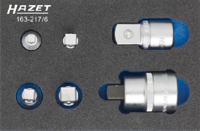 HAZET 519592 163-217/6 Műhelykocsi betét, Adapter készlet, 1/4" und 3/8" és 1/2", 6 részes
