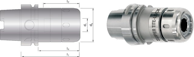 NT 241611,15 Üreges száras kúpos befogó, Nagyteljesítményű gépi működtetésű tokmány, rövid
