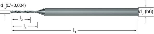 1024640155 MIKRON 102464 0155 Mikrofúró, CRAZYDRILL SST-Inox, 8 × D, eXedur