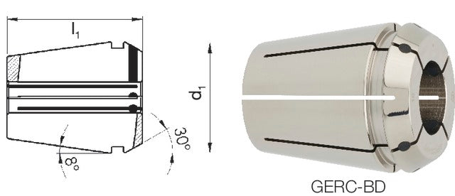 248417 7,0 FAHRION 248417 7,0 Tartozékok ER szorítópatronos befogóhoz , Precíziós szorítópatron Protect 469E GERC32-BD, tömített, befogási tartomány 3,0 - 20,0 mm