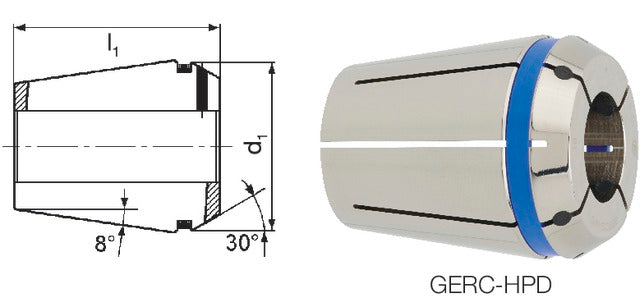 248436 13,0 FAHRION 248436 13,0 Tartozékok ER szorítópatronos befogóhoz , Precíziós szorítópatron Protect 429E GERC25-HPD, befogási tartomány 3,0 - 10,0 mm