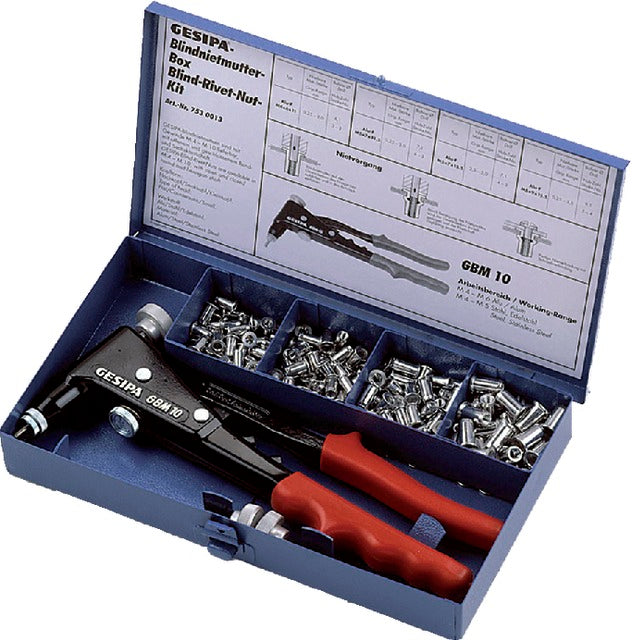 GESIPA 559922 GBM10-BOX Popszegecsanya beültető készülék, GBM 10 anyakészlettel együtt