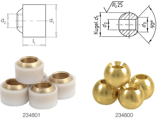 234801 14 PRETEC 234801 14 Precitool szerszámtartó alkatrészek, Gömbfúvókák műanyag köpennyel