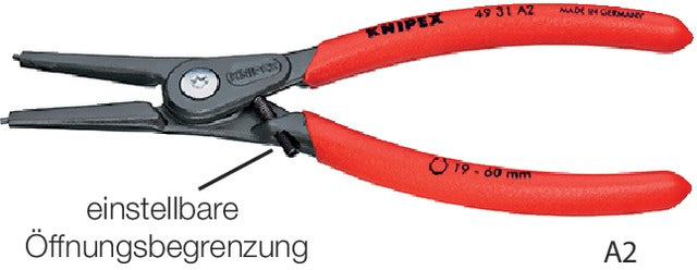 KNIPEX 554169 A1 Seeger-gyűrű fogó, egyenes, nyitáshatárolással